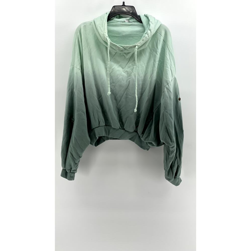YOUNG FABULOUS AND BROKE Women's Green Ombre Hoodie SZ S/M